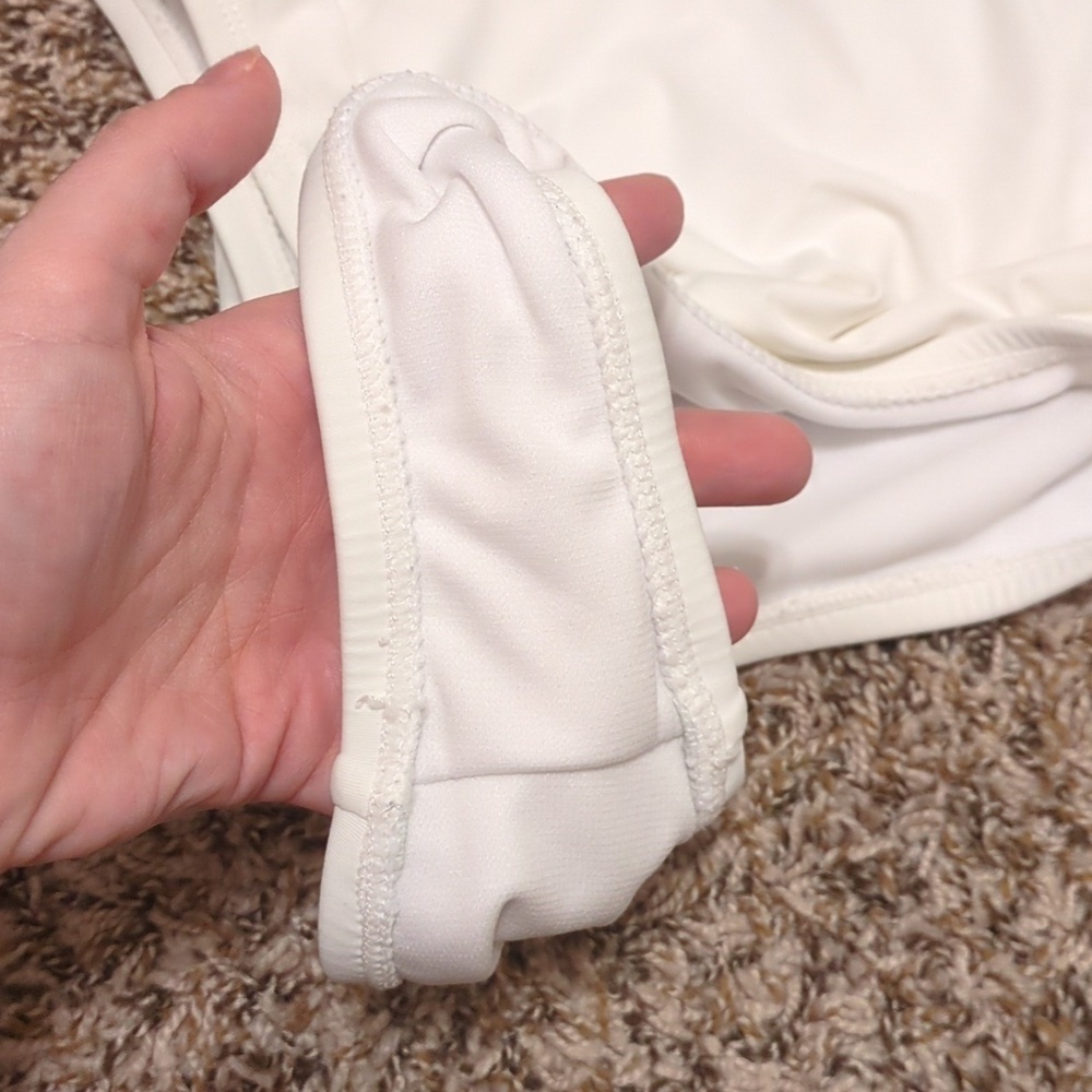 Lulu's Dive Into Romance white bride one piece low scoop back swimsuit - Picture 11 of 15